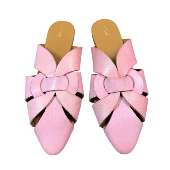 Pilcro Twisted Leather Slide/ Mule Size 38/ US 8 in Pink - Picture 6 of 9
